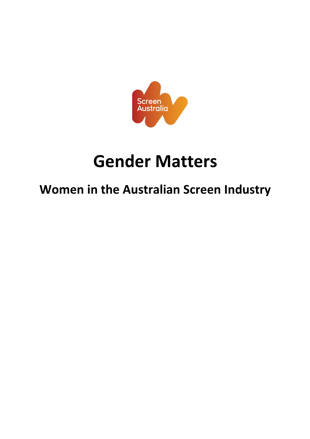 Gender Matters – Women in the Australian Screen Industry