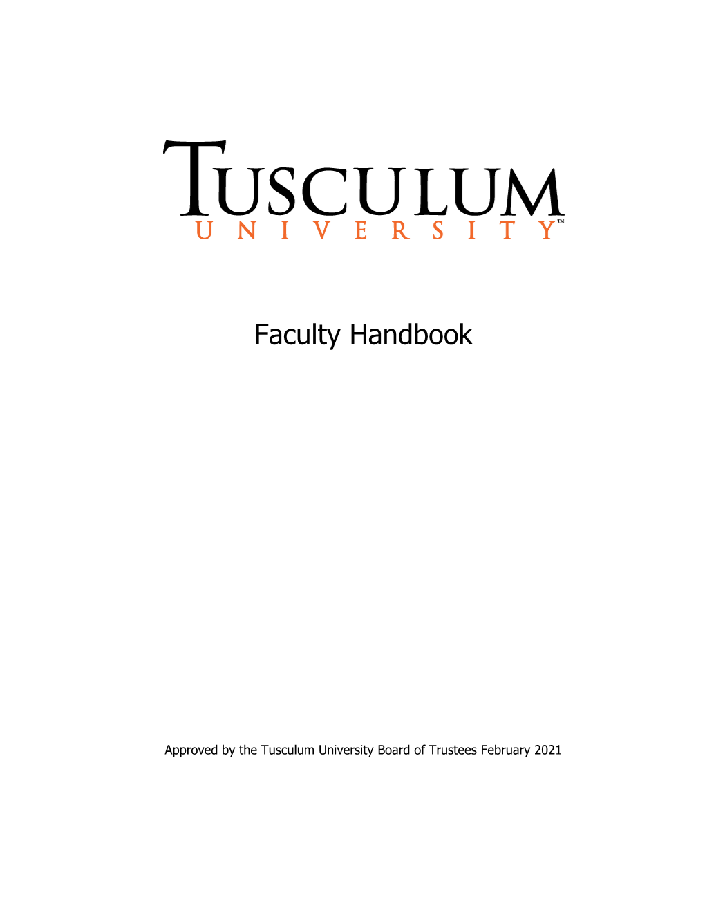 Faculty Handbook