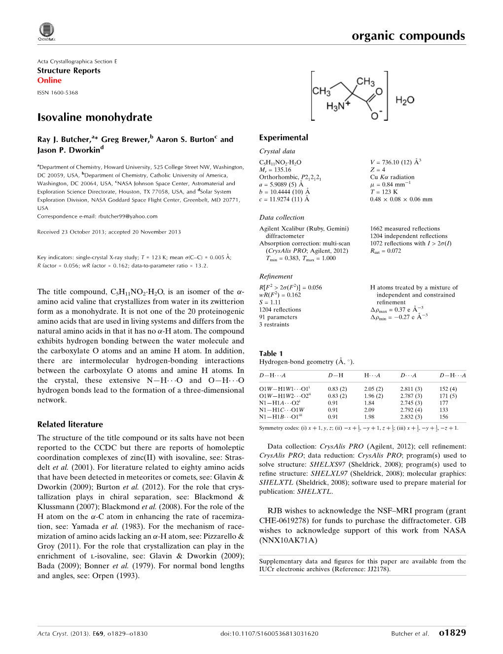 Isovaline Monohydrate