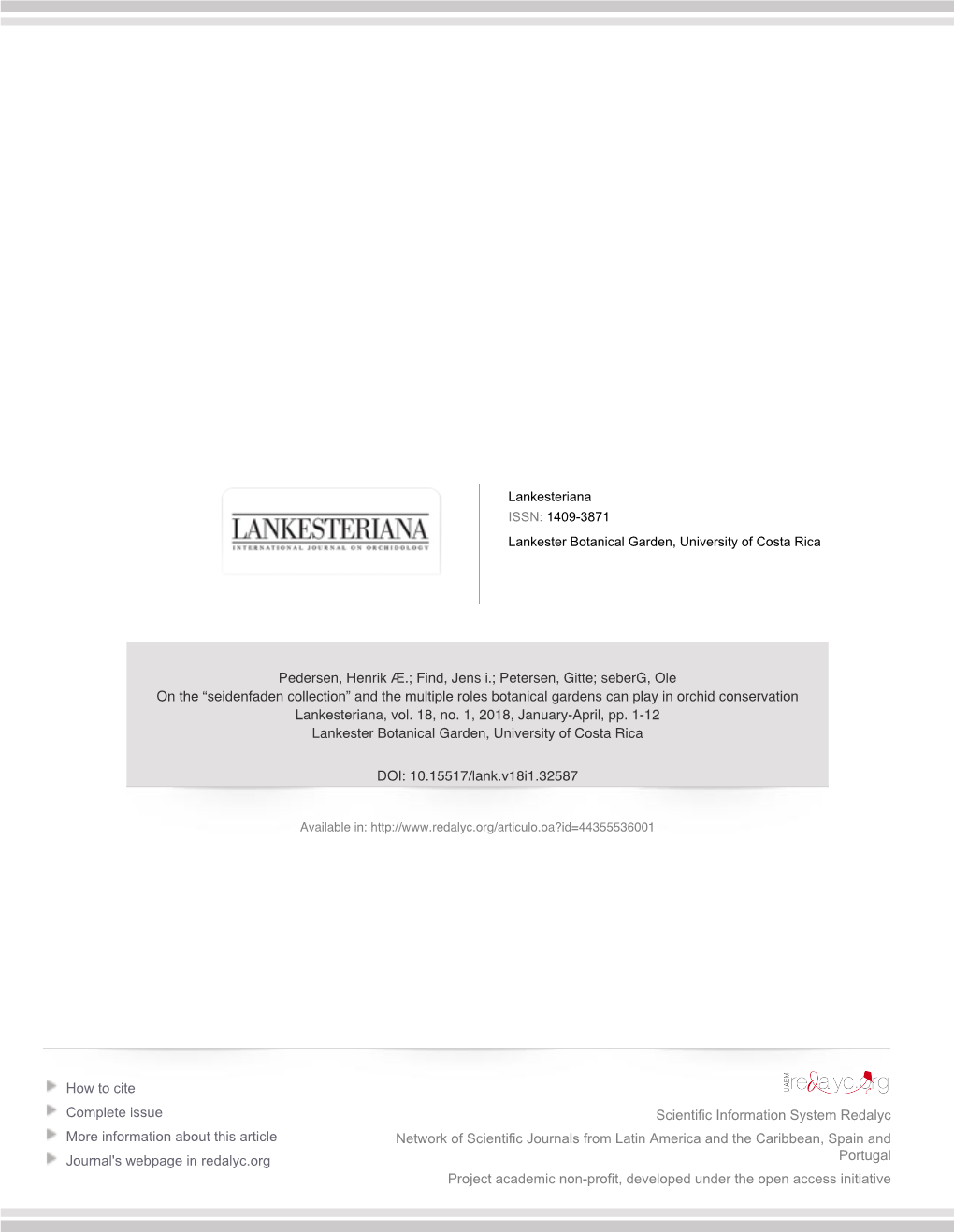 How to Cite Complete Issue More Information About This Article Journal's Webpage in Redalyc.Org Scientific Information System Re