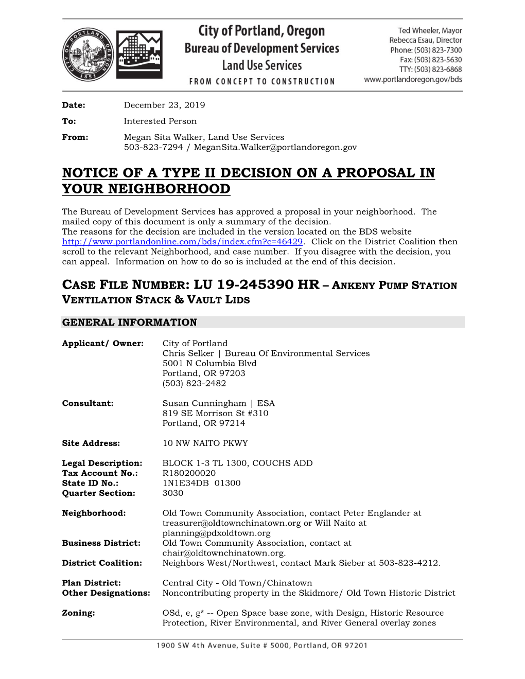 Notice of a Type Ii Decision on a Proposal in Your Neighborhood