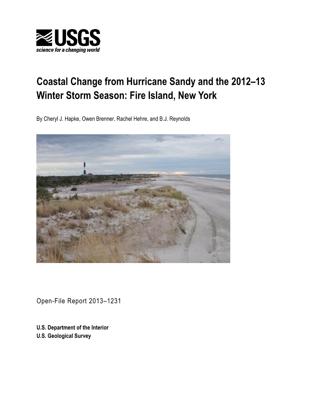 Coastal Change from Hurricane Sandy and the 2012–13 Winter Storm Season: Fire Island, New York