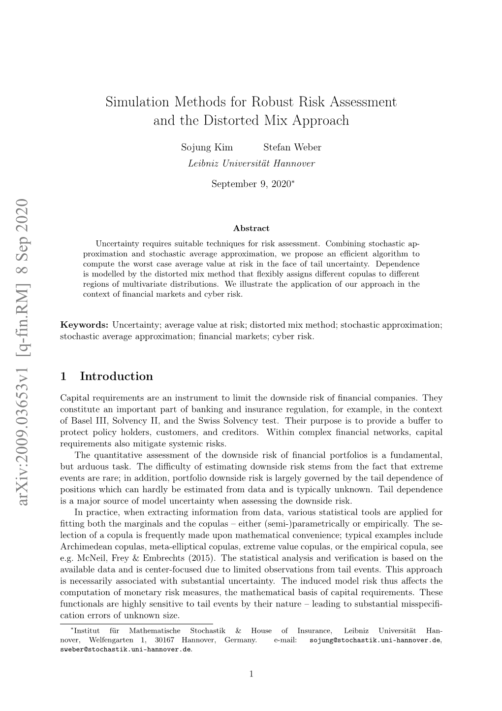 Simulation Methods for Robust Risk Assessment and the Distorted Mix