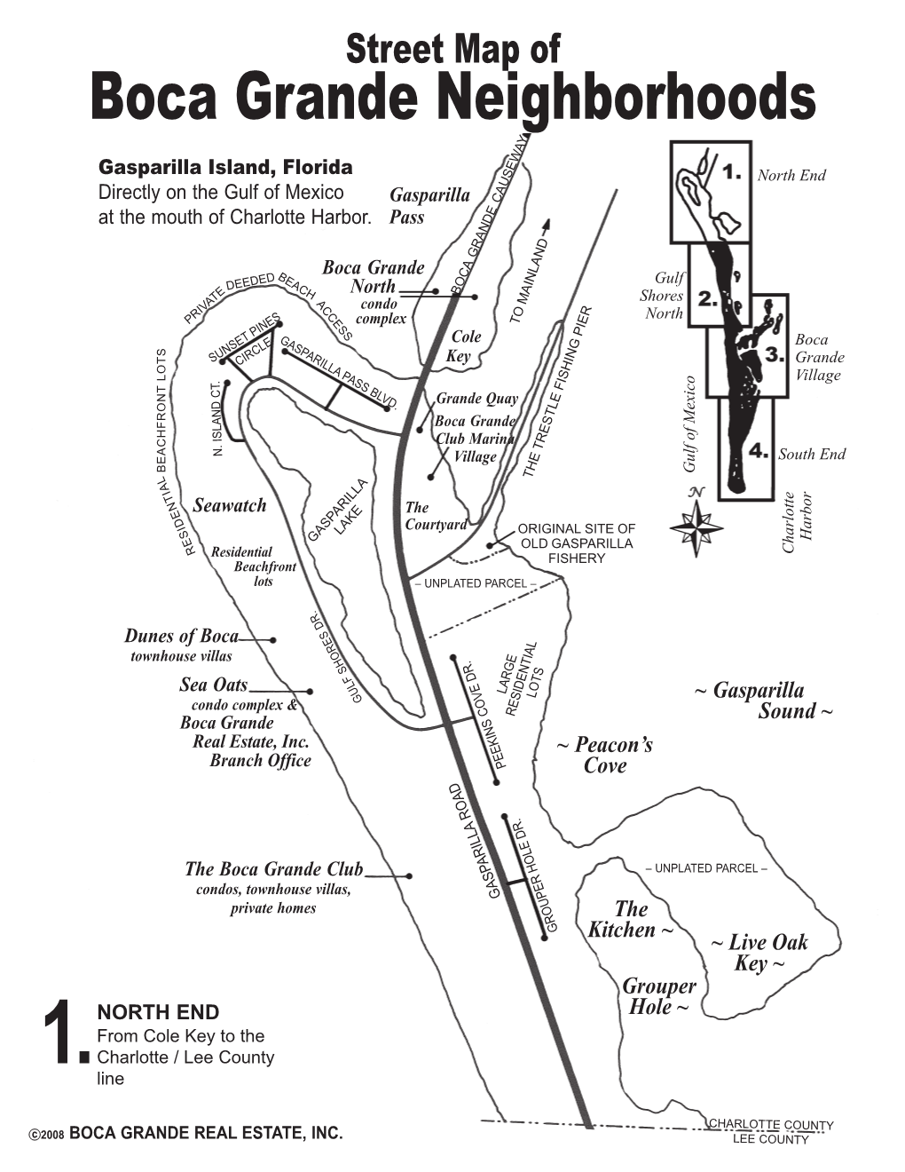 Street Map of Boca Grande Neighborhoods