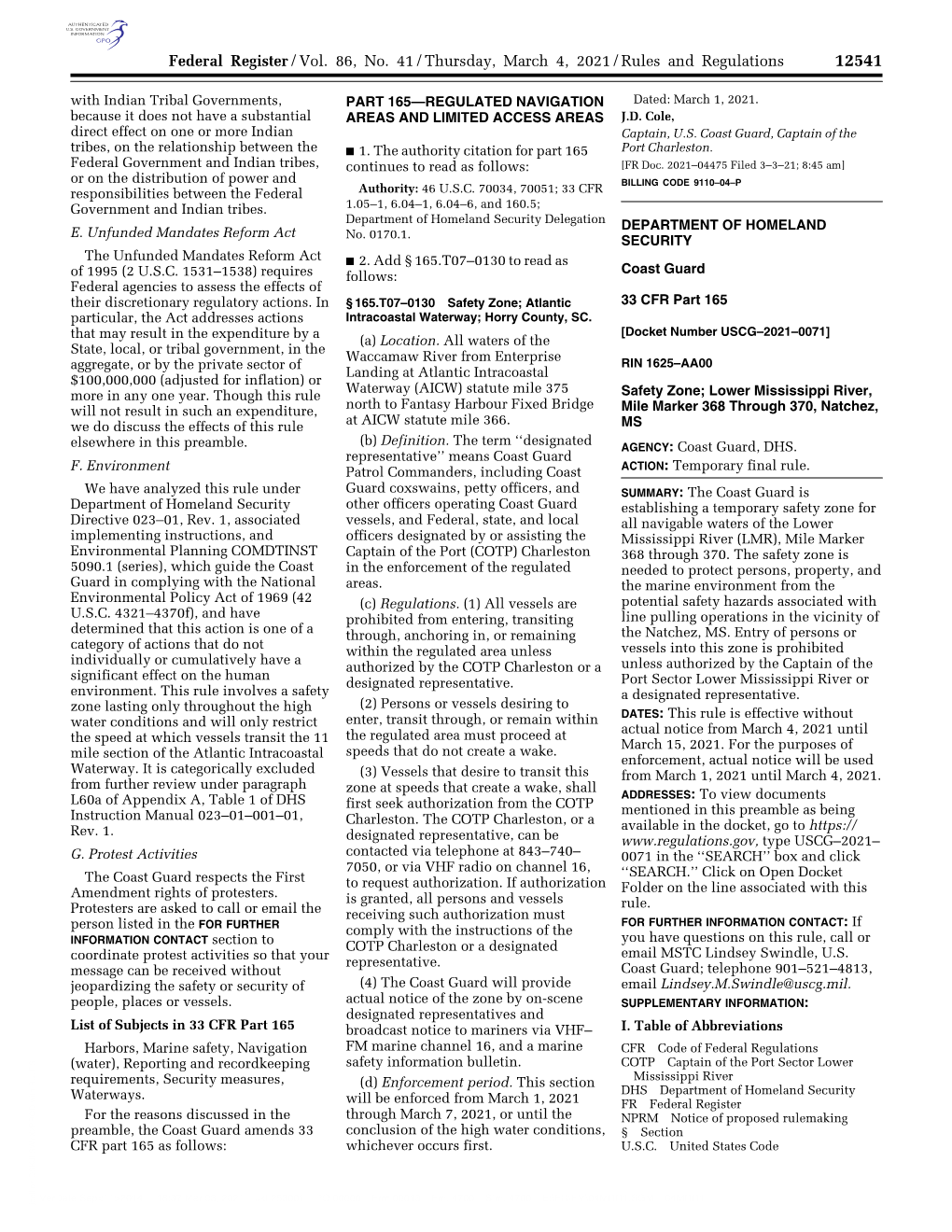 Federal Register/Vol. 86, No. 41/Thursday, March 4, 2021/Rules