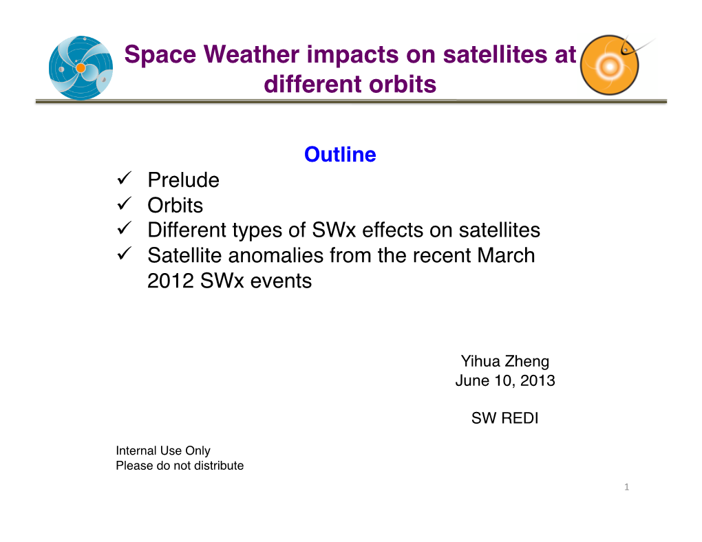 Space Weather Impacts on Satellites at Different Orbits 