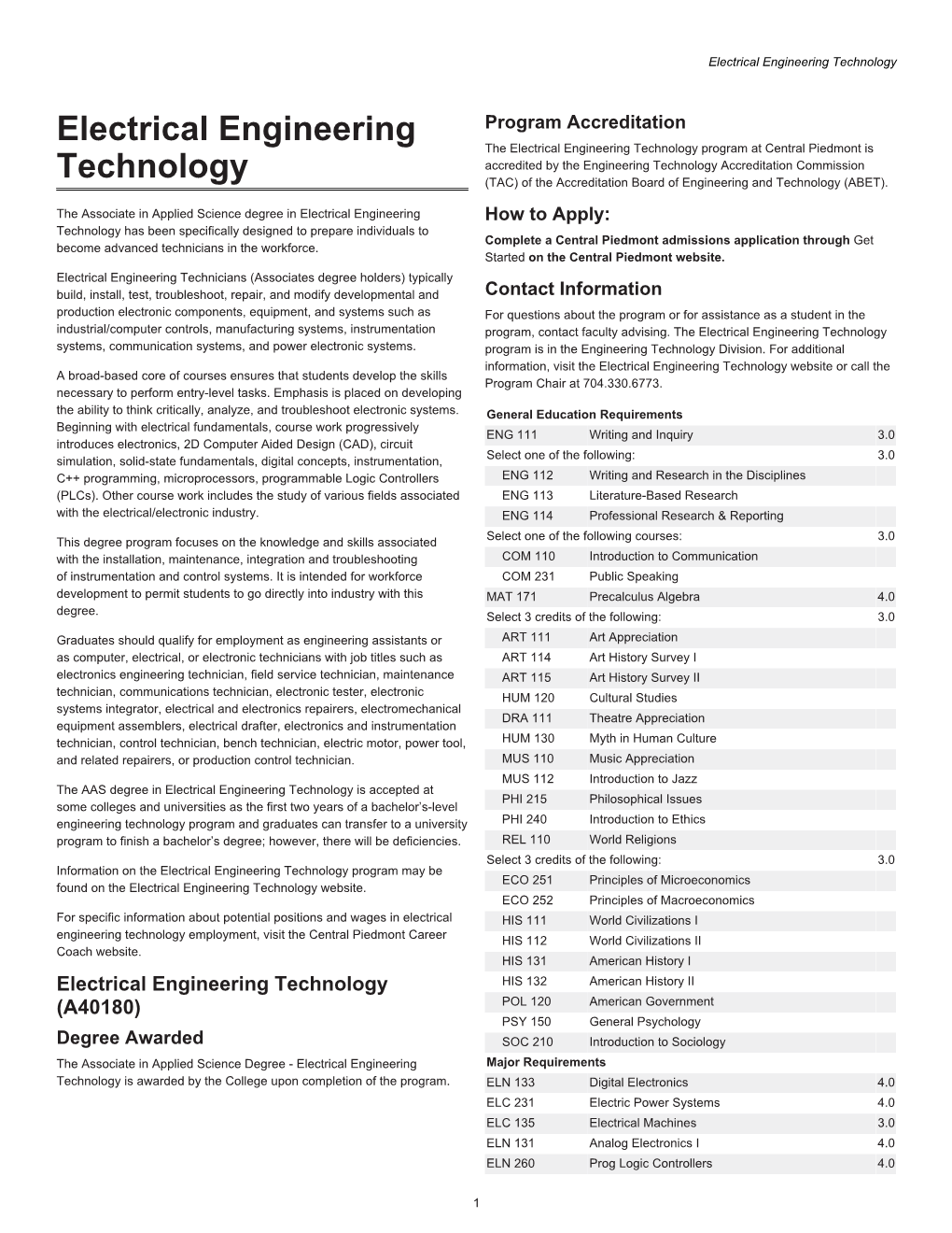 Electrical Engineering Technology