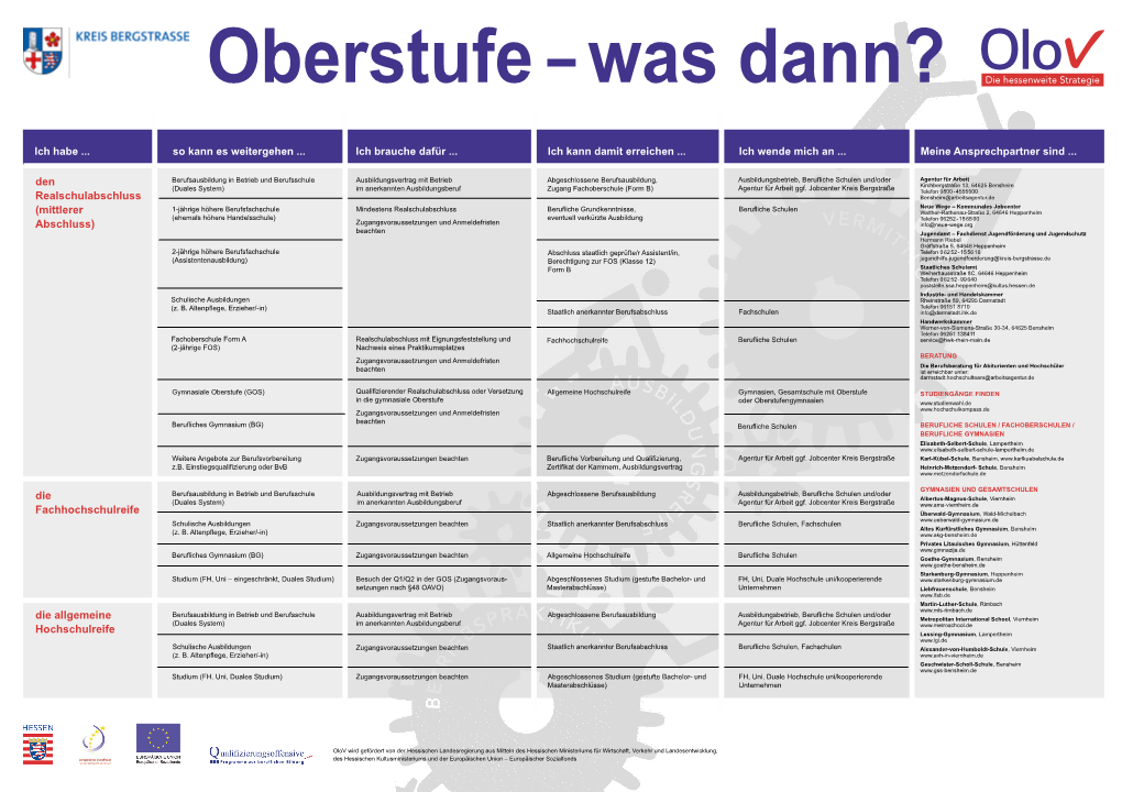 Oberstufe – Was Dann?