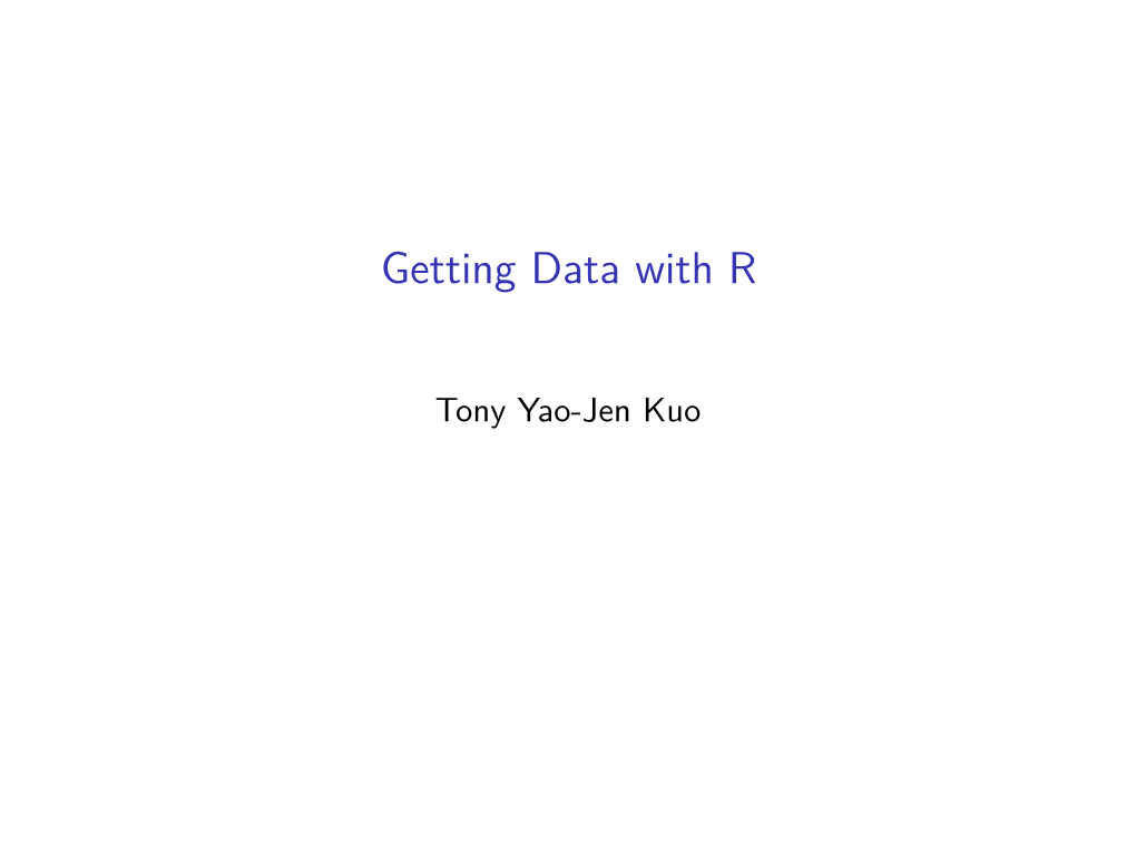 Getting Data with R