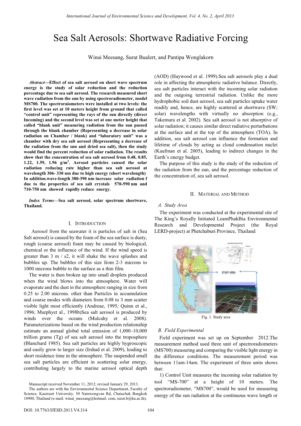 Shortwave Radiative Forcing