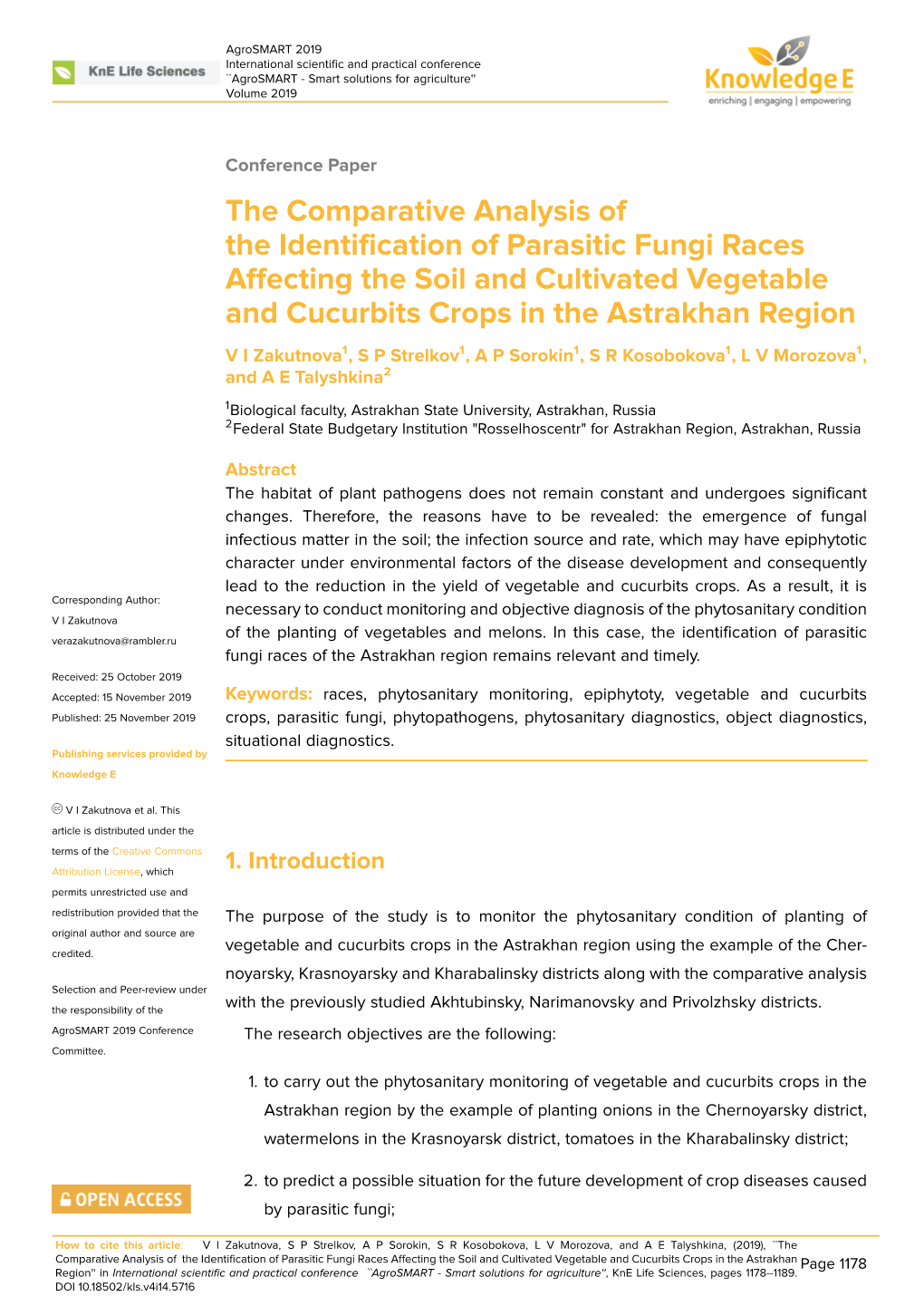 The Comparative Analysis of the Identification of Parasitic Fungi