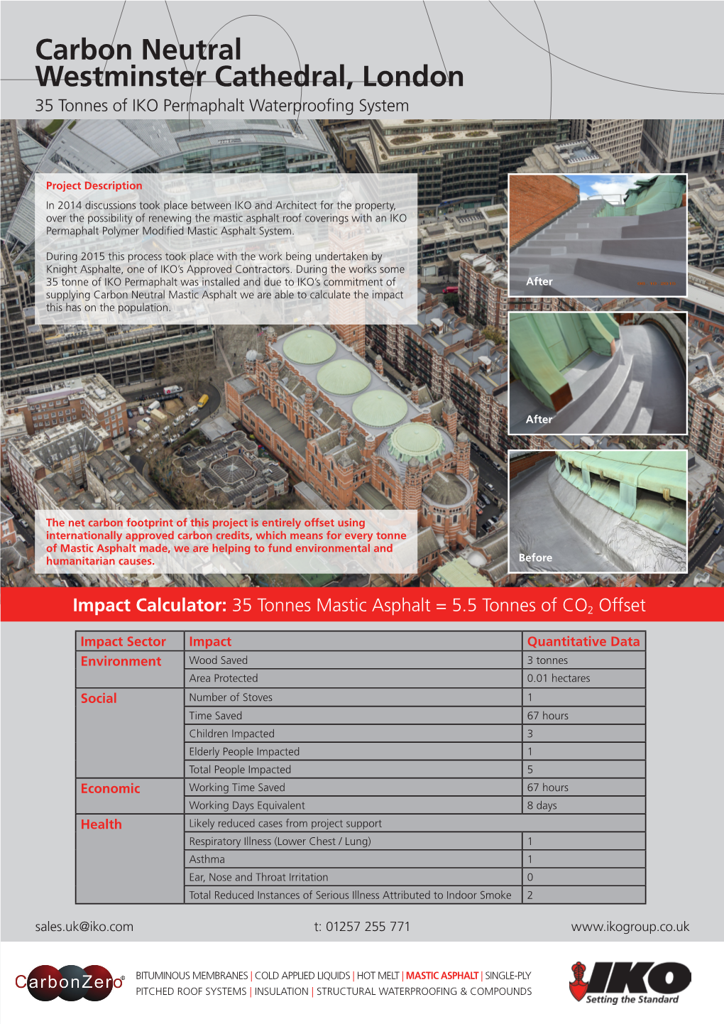 Carbon Neutral Westminster Cathedral, London 35 Tonnes of IKO Permaphalt Waterproofing System