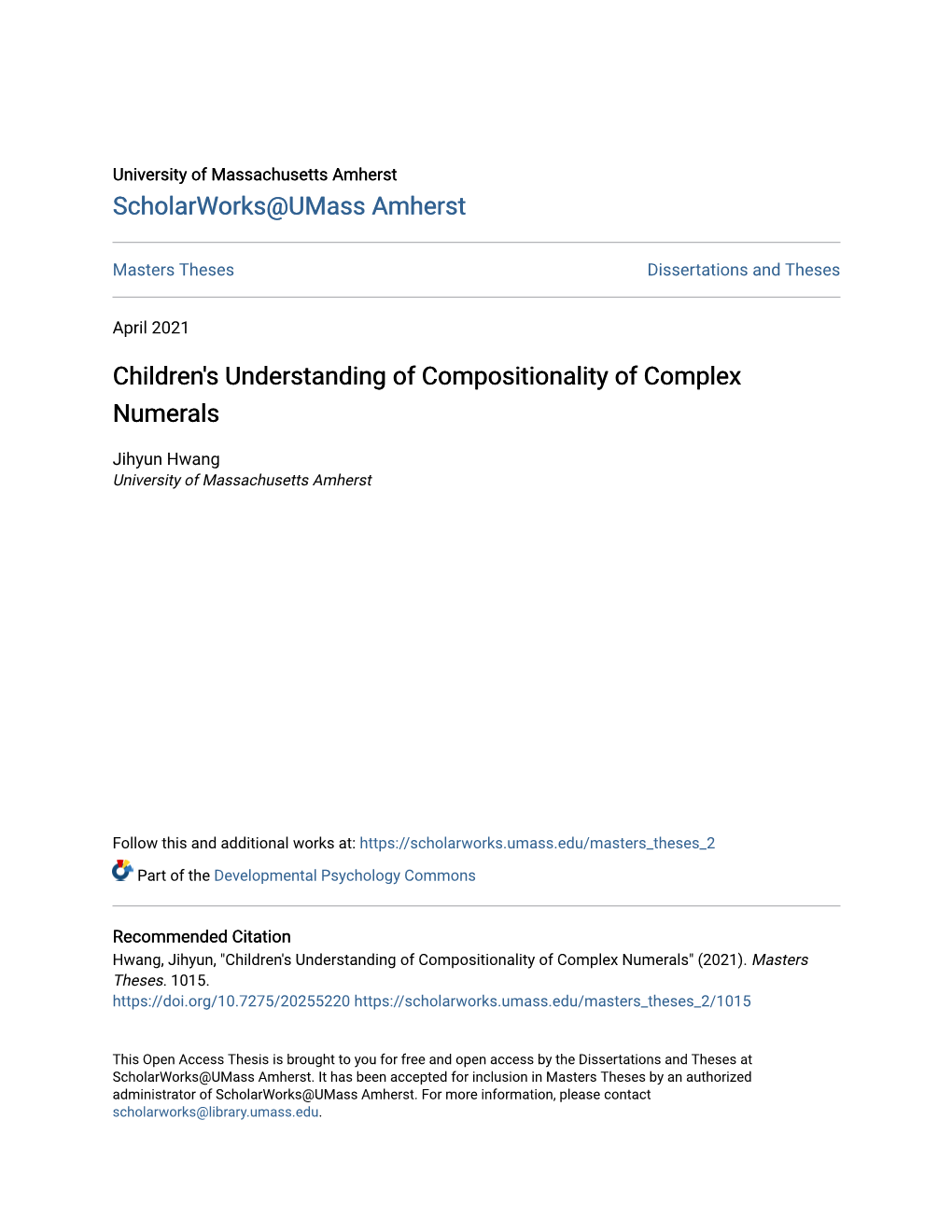 Children's Understanding of Compositionality of Complex Numerals