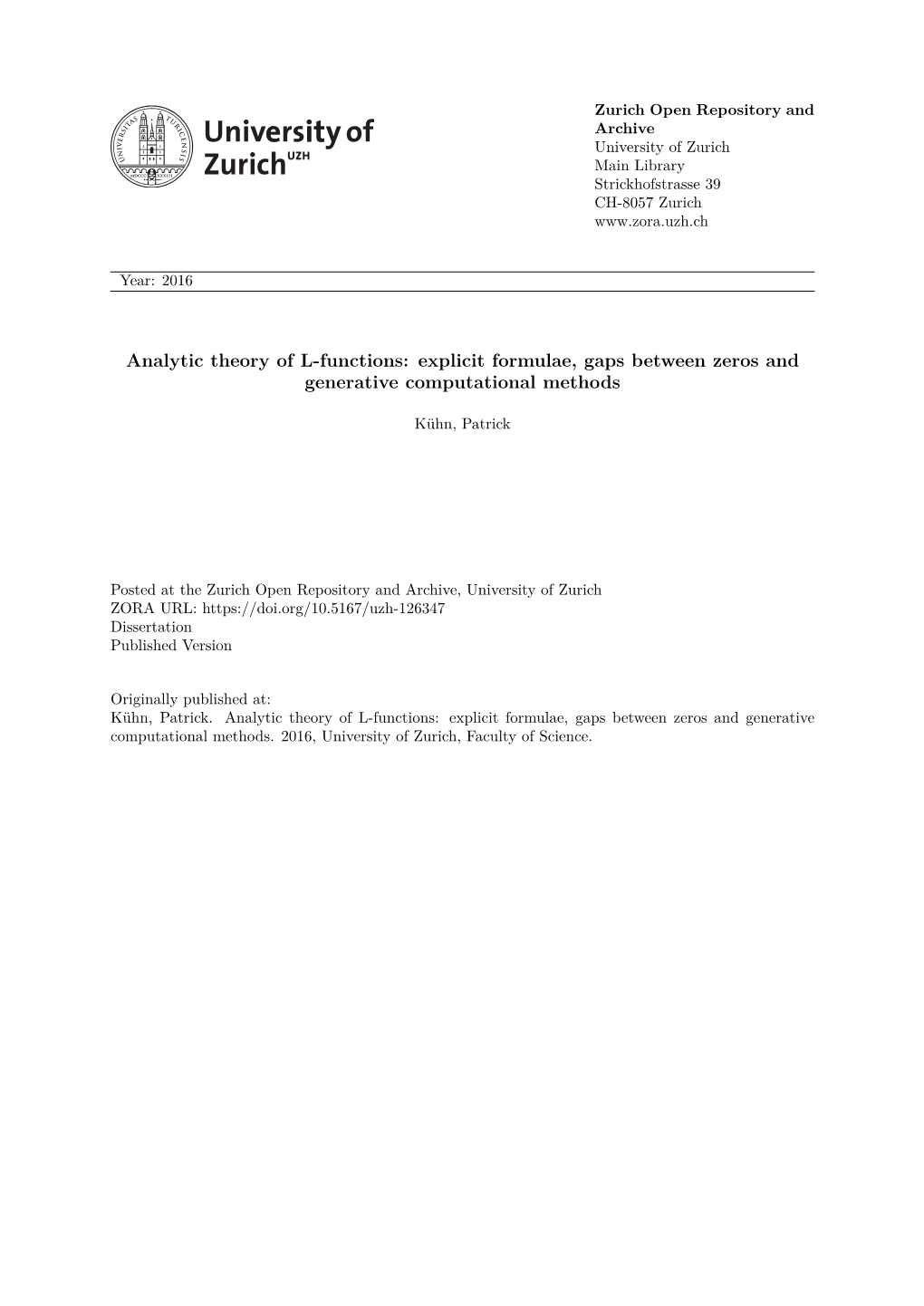 Analytic Theory of L-Functions: Explicit Formulae, Gaps Between Zeros and Generative Computational Methods