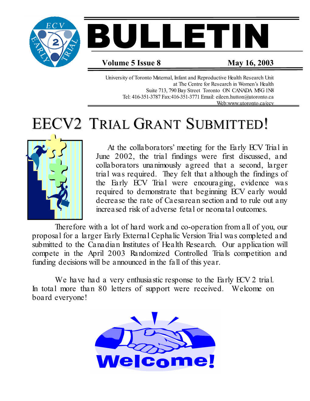 BULLETIN Y R T Volume 5 Issue 8 May 16, 2003