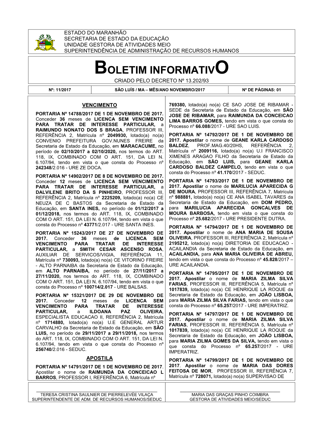 Boletim Informativo Novembro 2017