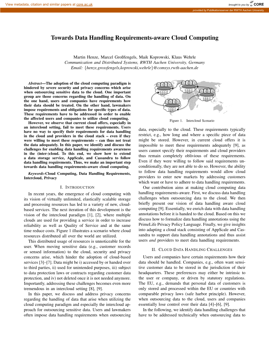 Towards Data Handling Requirements-Aware Cloud Computing