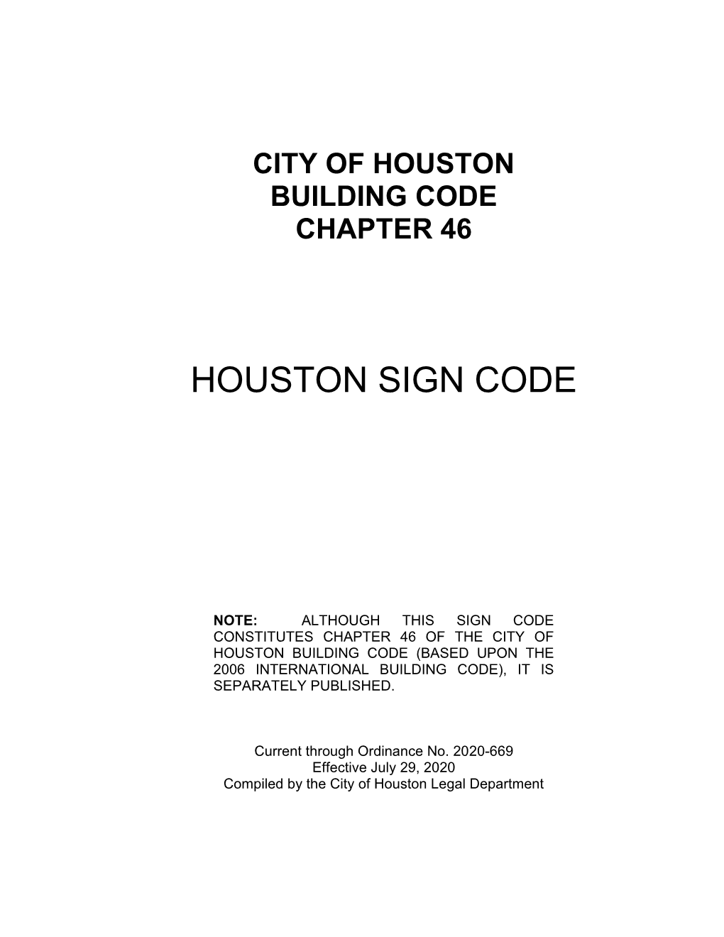 Houston Sign Code