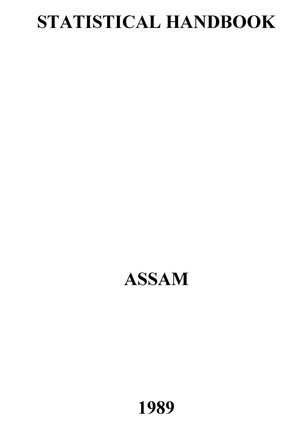 Statistical Handbook Assam 1989