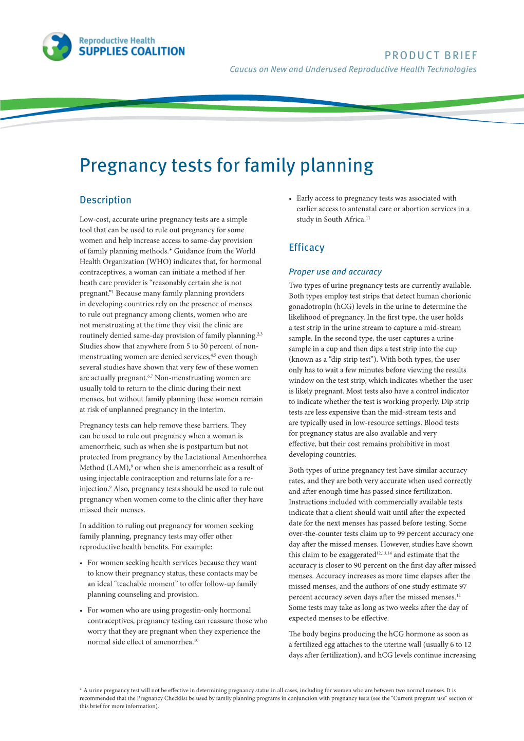 Pregnancy Tests for Family Planning