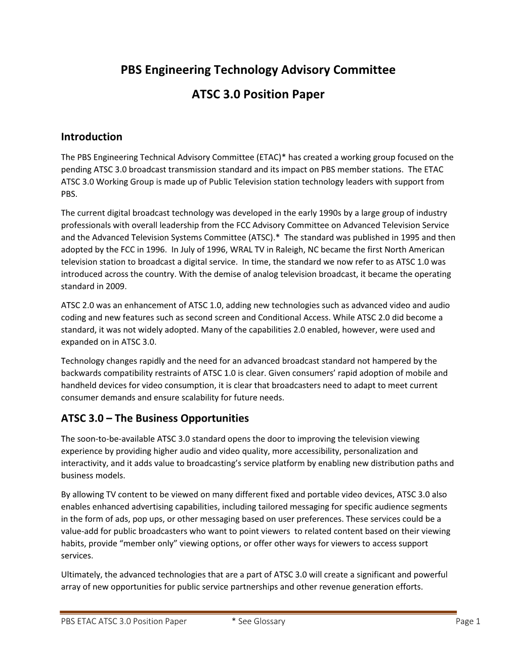 PBS Engineering Technology Advisory Committee ATSC 3.0 Position Paper