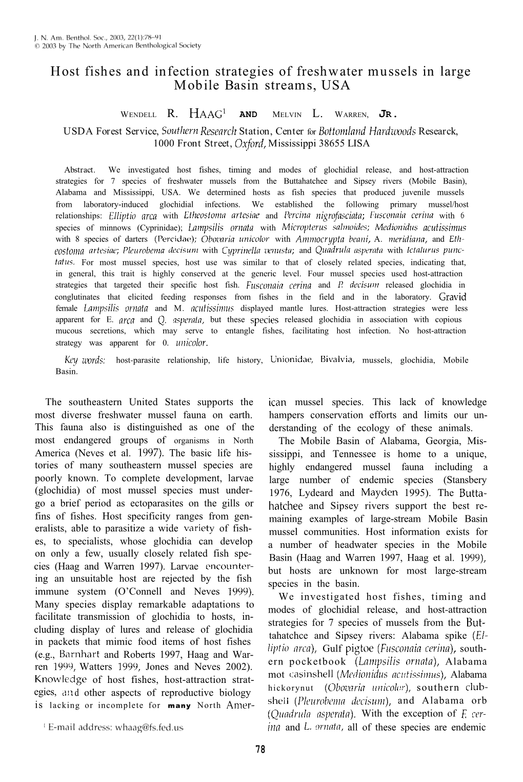 Host Fishes and Infection Strategies of Freshwater Mussels in Large Mobile Basin Streams, USA