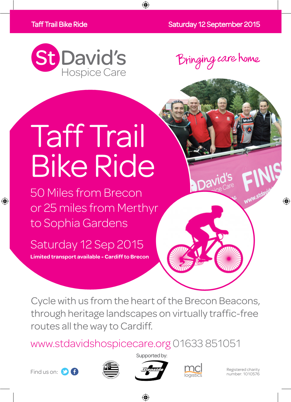 Taff Trail Bike Ride Saturday 12 September 2015