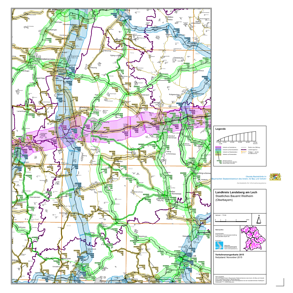 Verkehrsmengenkarte 2015