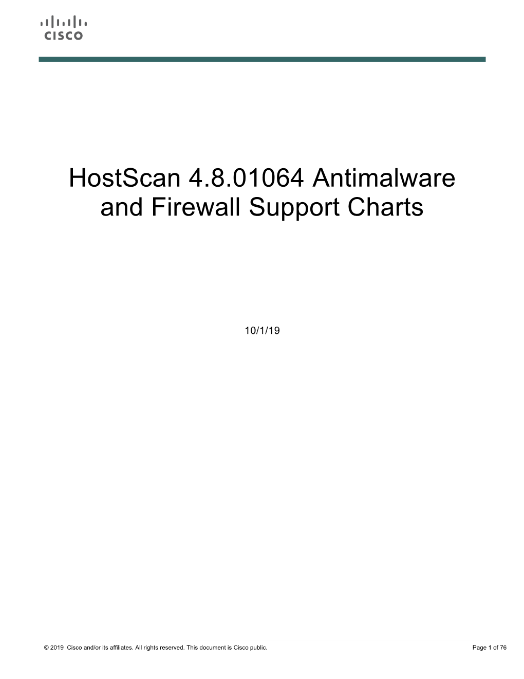 Hostscan 4.8.01064 Antimalware and Firewall Support Charts