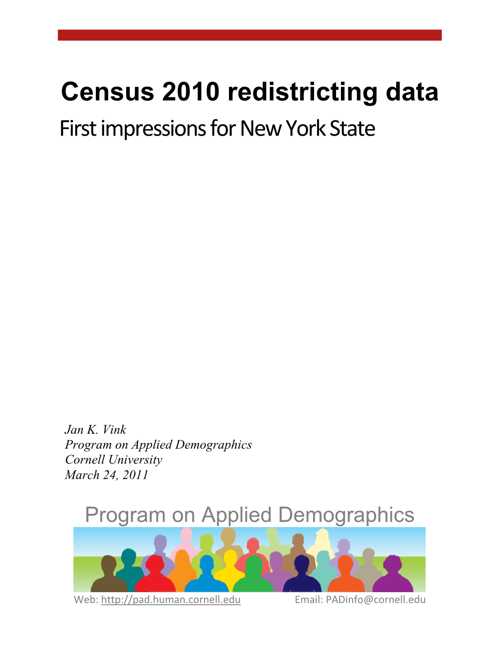 Census 2010 Redistricting Data: First Impressions for New York State