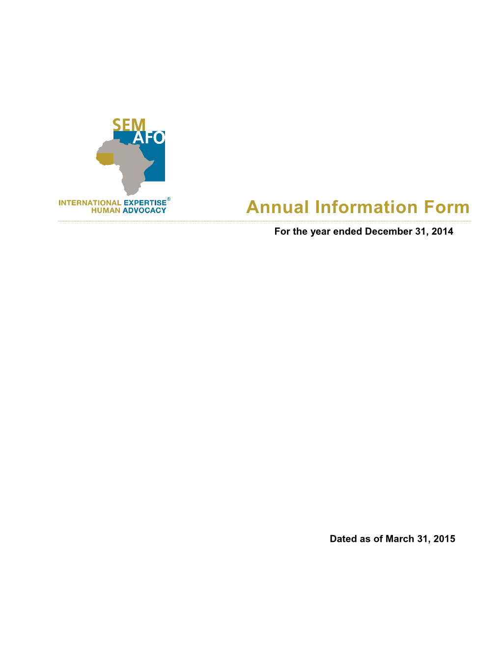 Annual Information Form