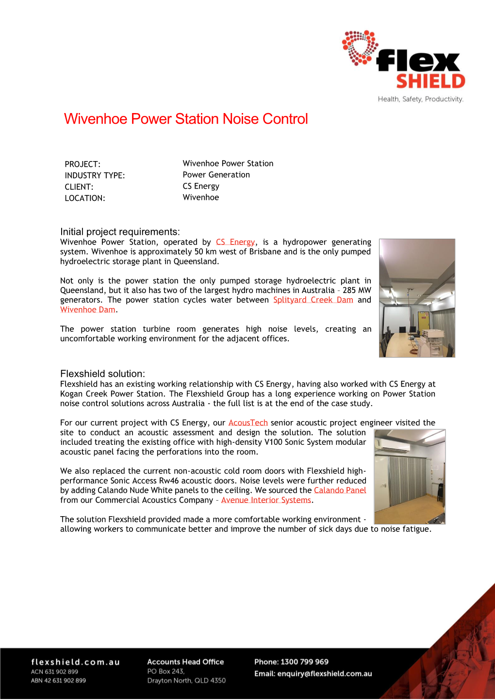 Wivenhoe Power Station Noise Control