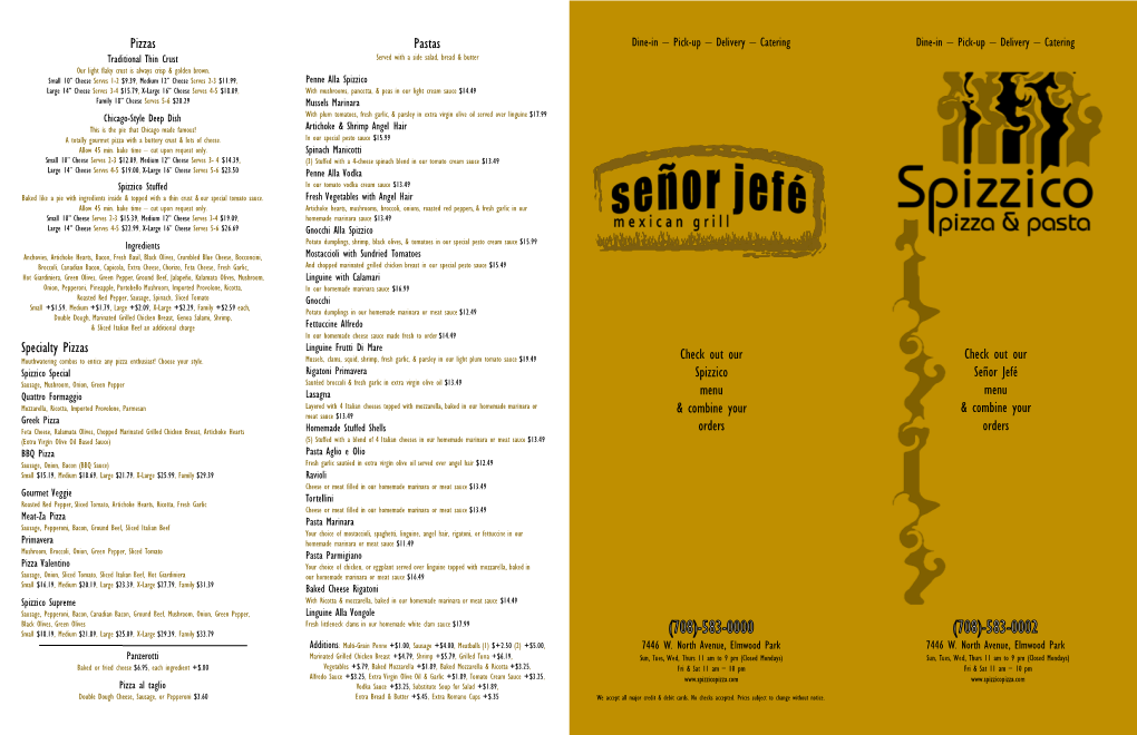 Check out Our Spizzico Menu & Combine Your Orders Check out Our