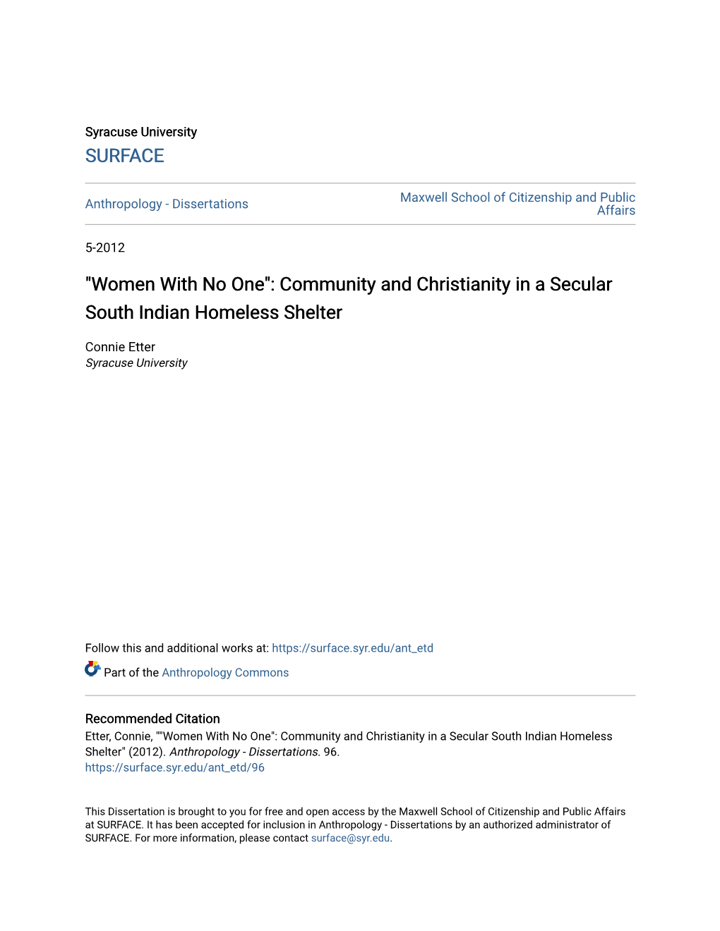 Community and Christianity in a Secular South Indian Homeless Shelter