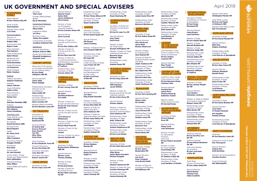 Uk Government and Special Advisers