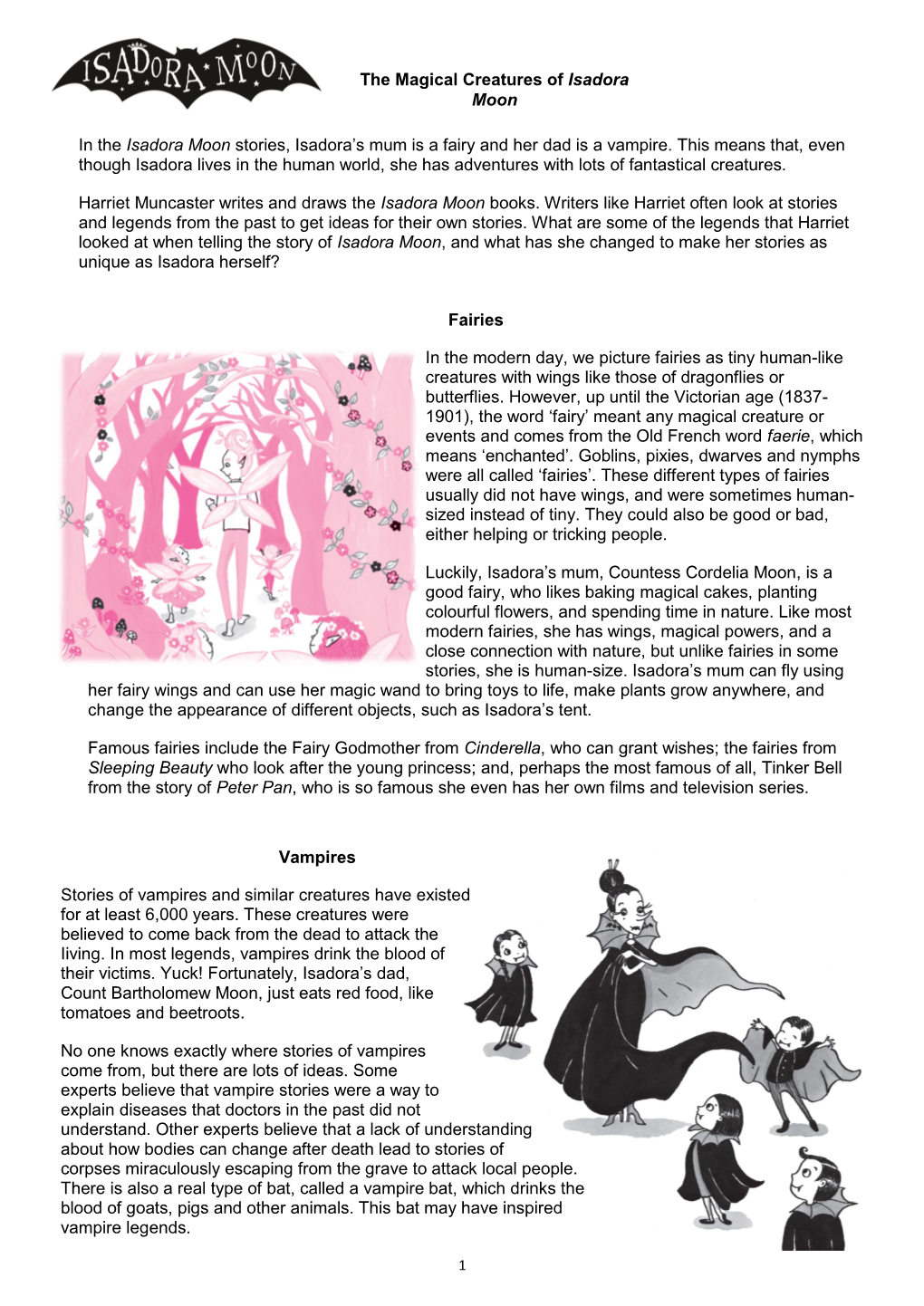 Magical Creatures in Isadora Moon