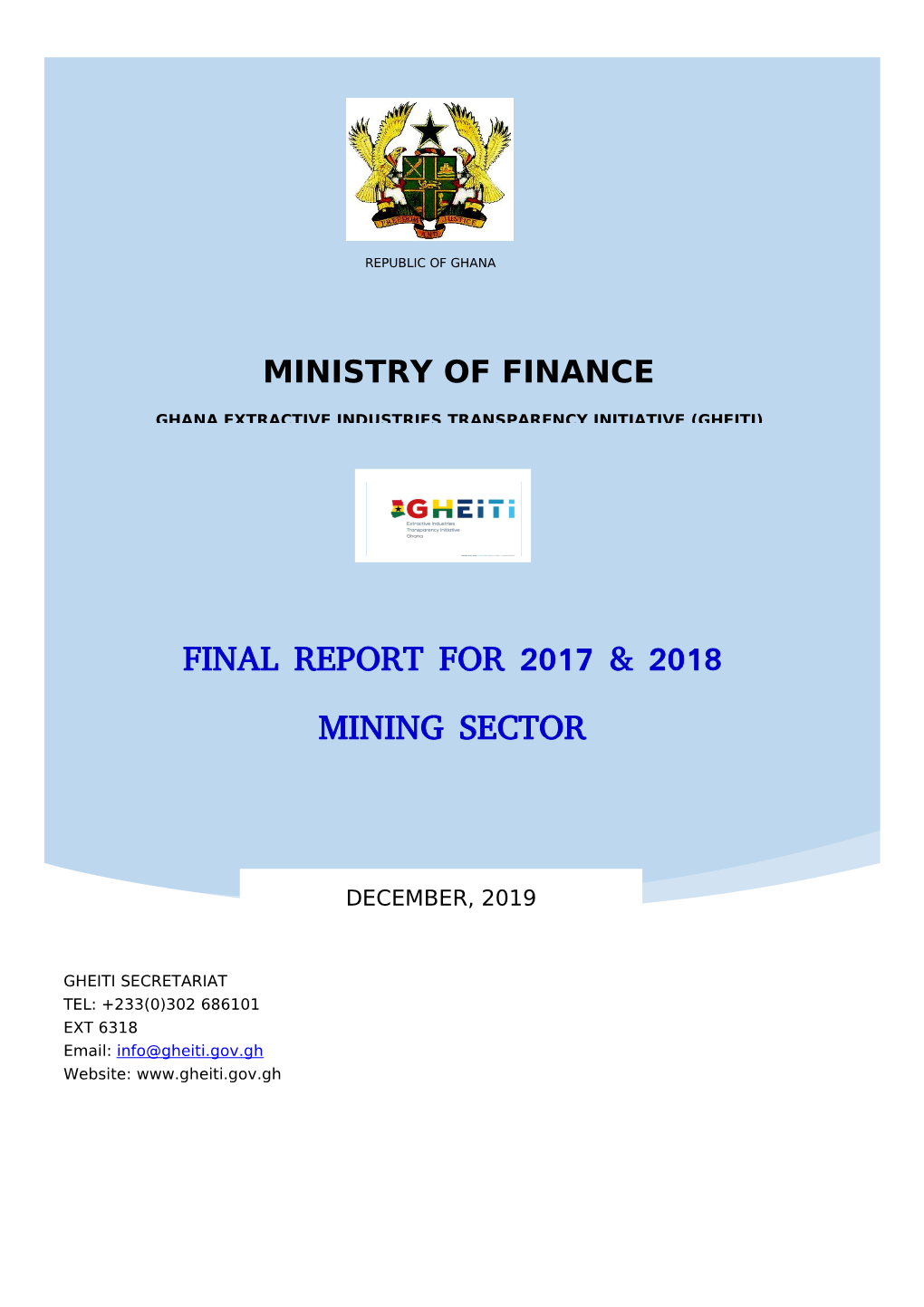 FINAL REPORT for 2017 & 2018 Mining SECTOR