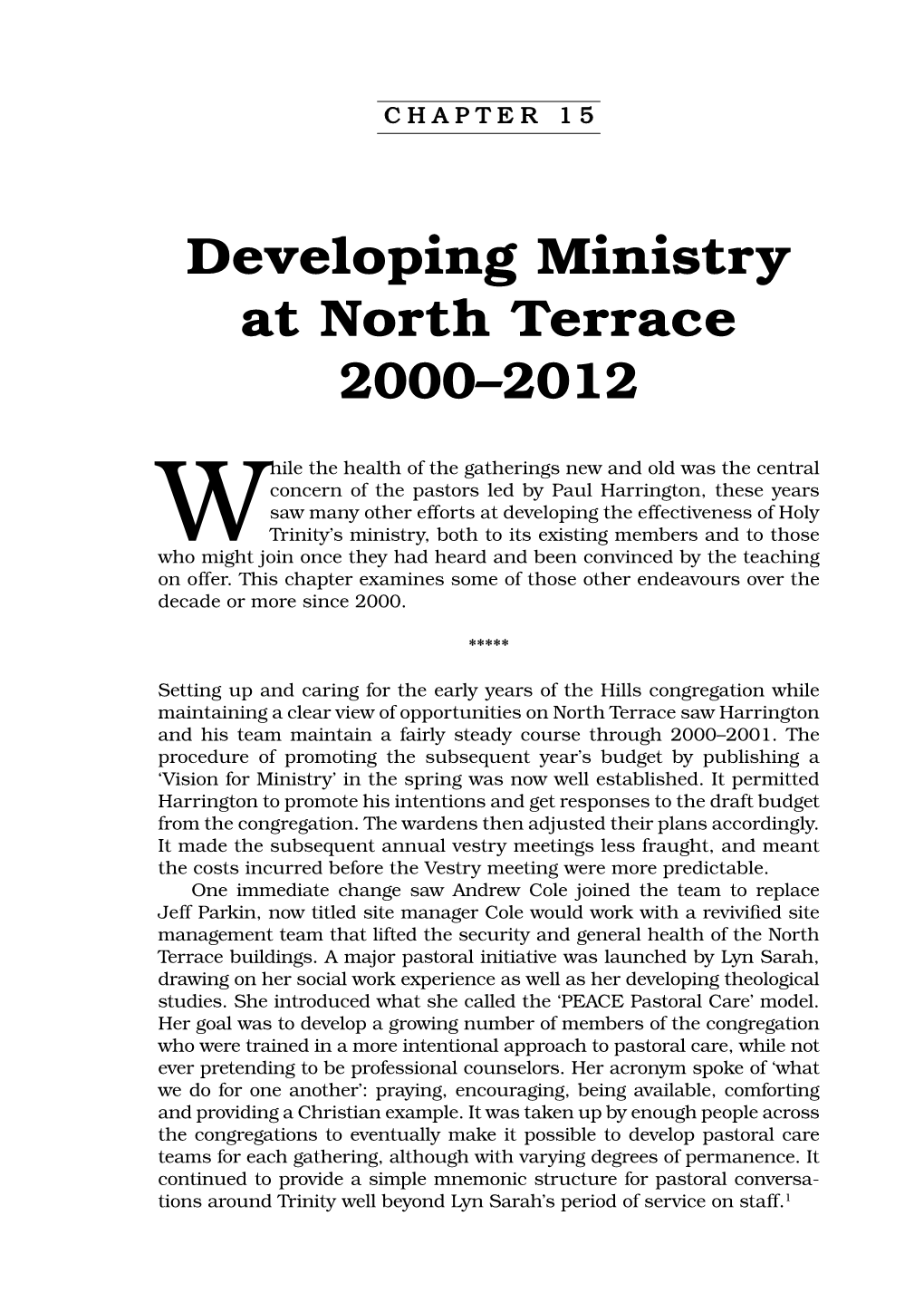 Developing Ministry at North Terrace 2000–2012