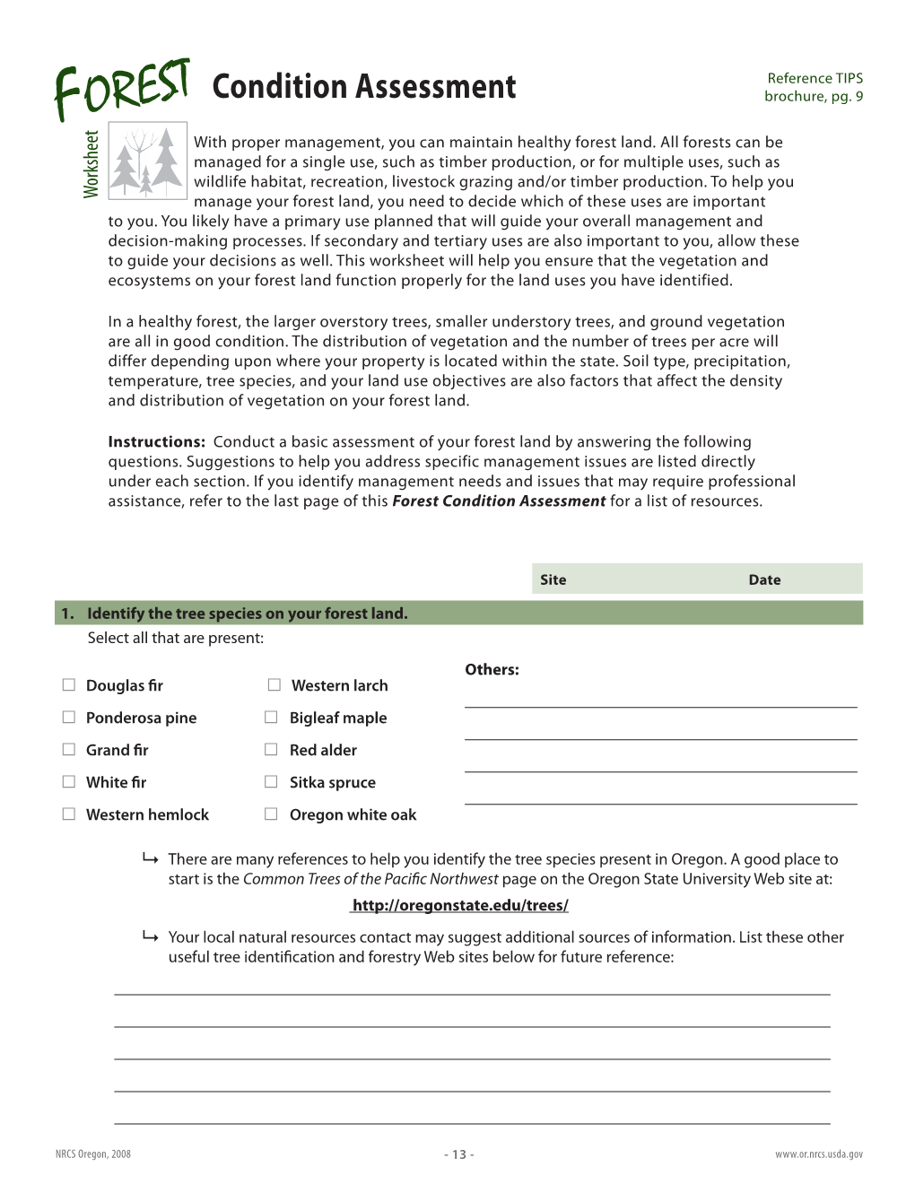 FOREST Condition Assessment Brochure, Pg