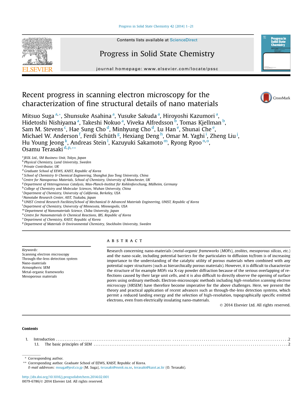 Recent Progress in Scanning Electron Microscopy for the Characterization of ﬁne Structural Details of Nano Materials