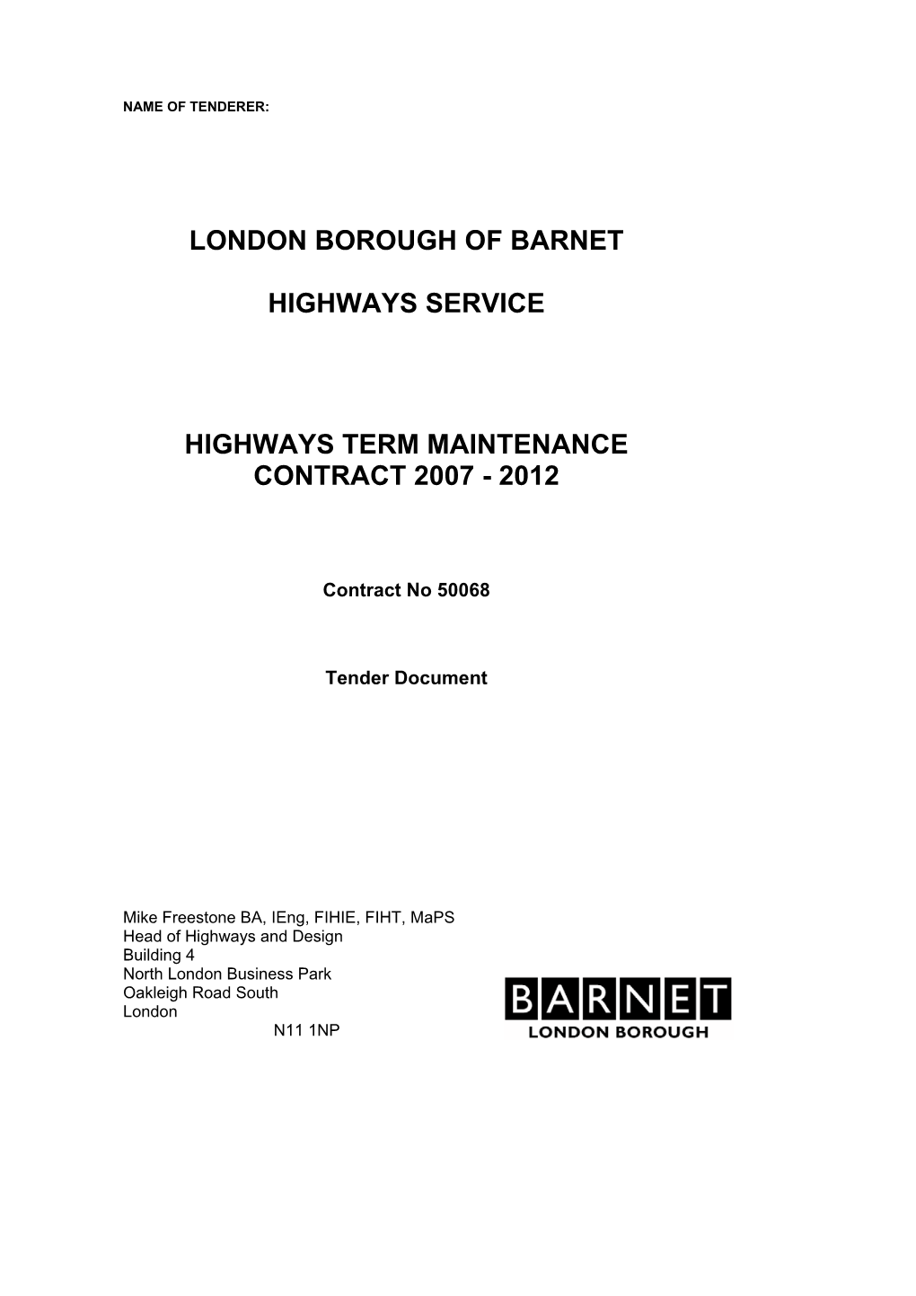 London Borough of Barnet Highways