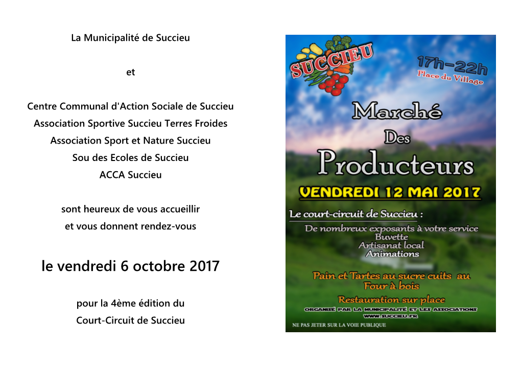 Le Vendredi 6 Octobre 2017