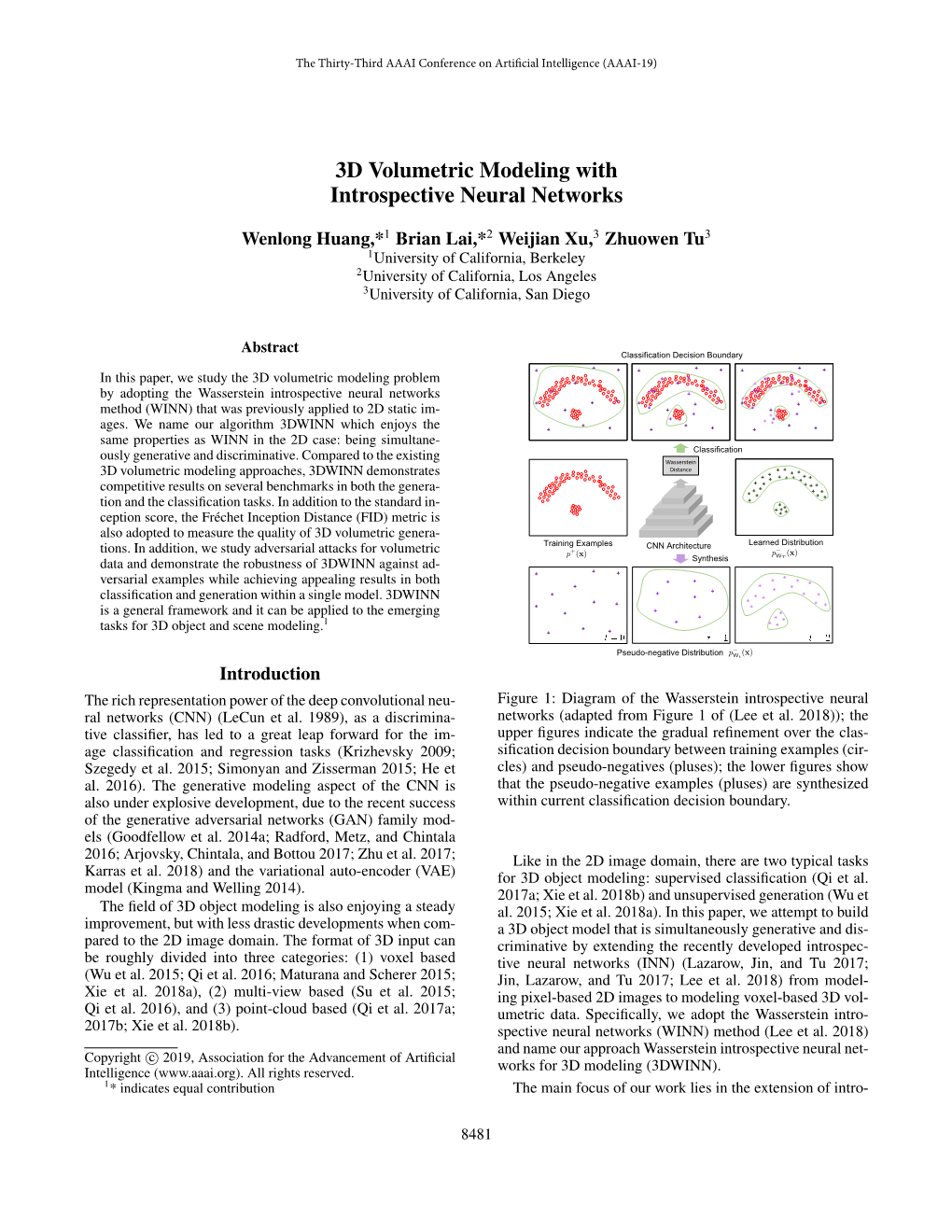 3D Volumetric Modeling with Introspective Neural Networks