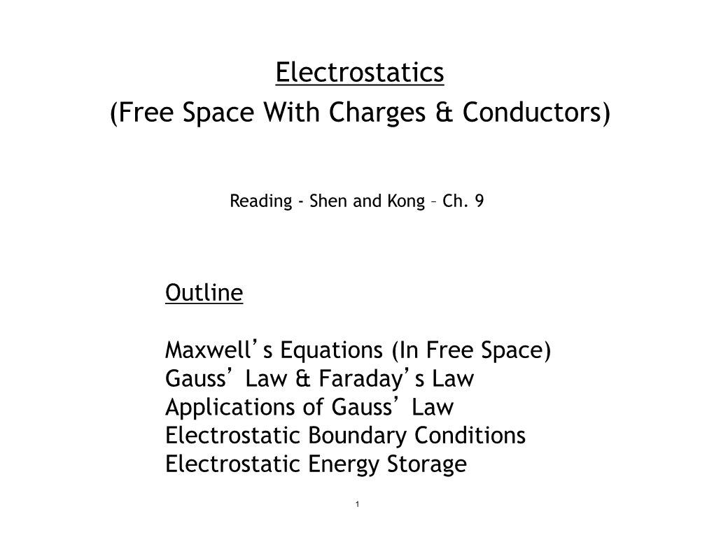 6.007 Lecture 5: Electrostatics (Gauss's Law and Boundary