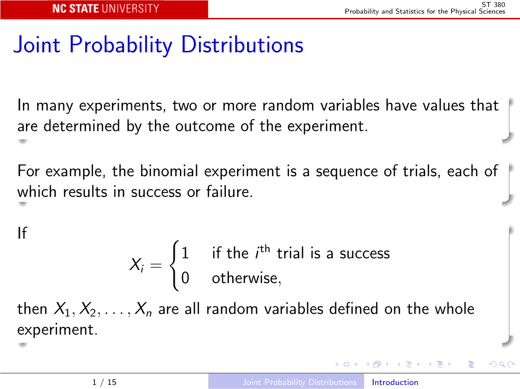 Joint Probability Distributions