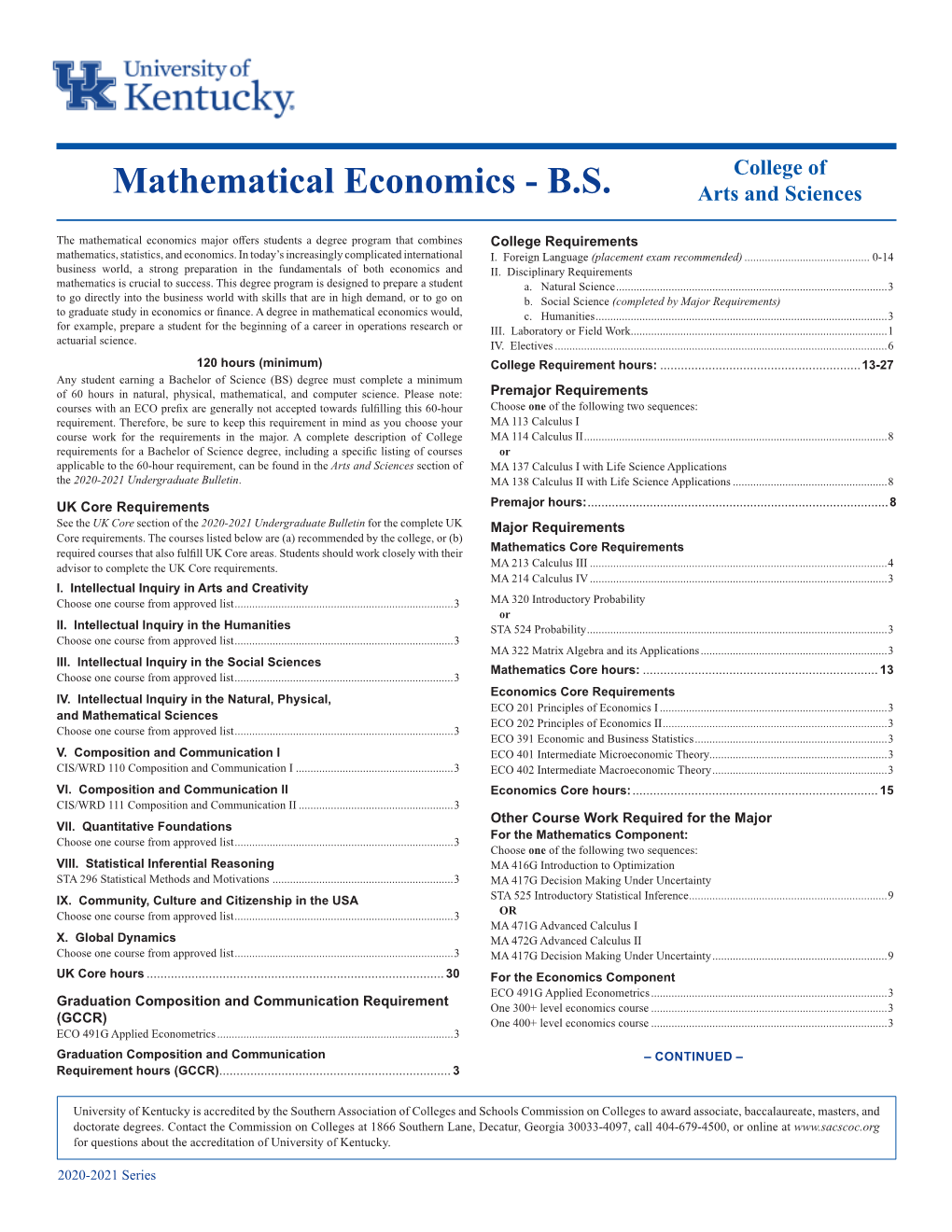 Mathematical Economics - B.S