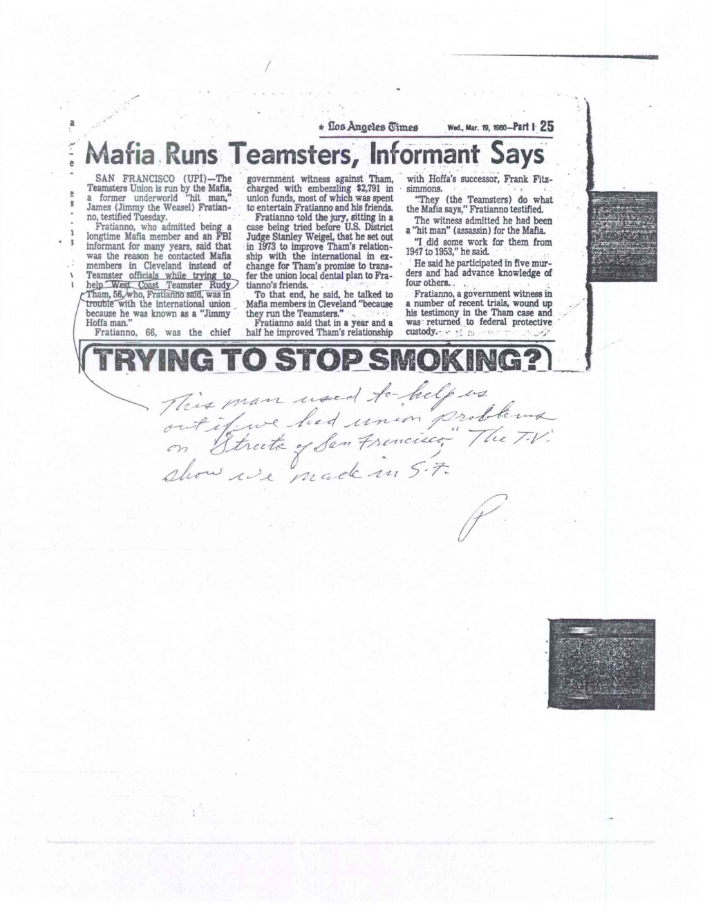 Mafia Runs Teamsters, Informant Says TRYING to STOP Sivii0king?)