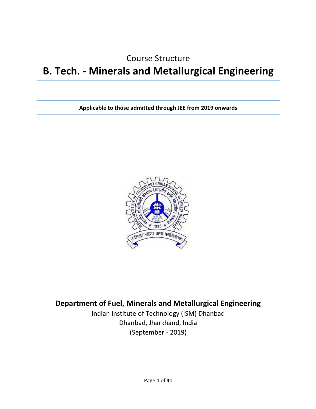 Minerals and Metallurgical Engineering