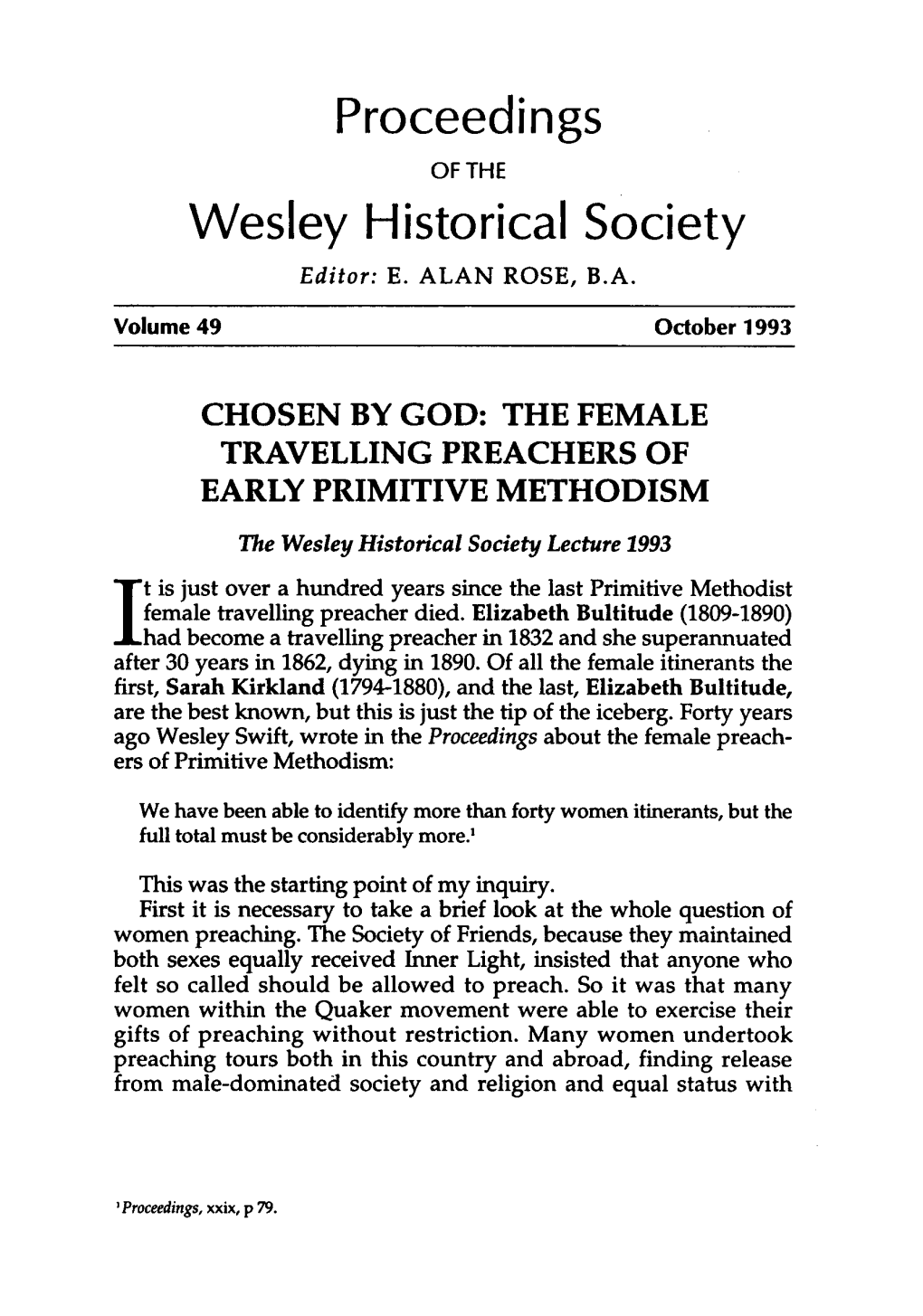 Wesley Historical Society Editor: E