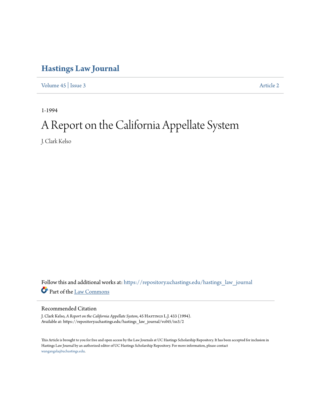 A Report on the California Appellate System J